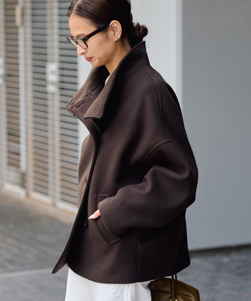 FRAMeWORK（フレームワーク）の「メルトンコクーンコート（その他アウター・レディース・ブラック/ブラウン/キャメル・36/38）」の6枚目の写真