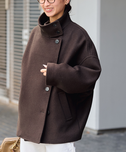 FRAMeWORK（フレームワーク）の「メルトンコクーンコート（その他アウター・レディース・ブラック/ブラウン/キャメル・36/38）」の7枚目の写真