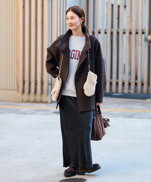 FRAMeWORK（フレームワーク）の「メルトンコクーンコート（その他アウター・レディース・ブラック/ブラウン/キャメル・36/38）」の11枚目の写真