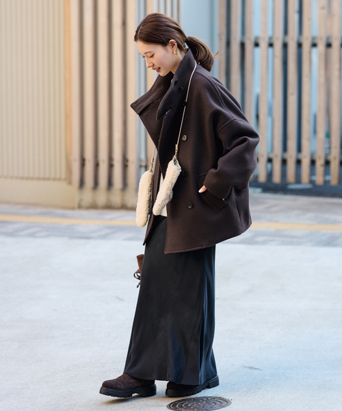 FRAMeWORK（フレームワーク）の「メルトンコクーンコート（その他アウター・レディース・ブラック/ブラウン/キャメル・36/38）」の12枚目の写真