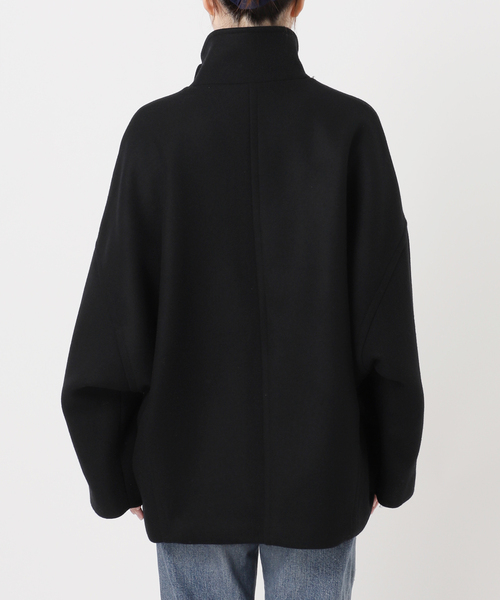 美品 MACPHEE メルトンコクーンコート ブラック サイズ38*JD1064 美品 MACPHEE メルトンコクーンコート ブラック サイズ38*JD1064