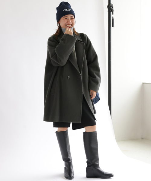 JOURNAL STANDARD relume（ジャーナルスタンダード　レリューム）の「《WEB限定追加2》尾州ウールモッサWブレストハーフコート（その他アウター・レディース・チャコールグレー/ブラック・36/38）」の19枚目の写真