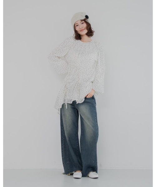 JUMELLE（ジュメロ）の「ドットチュニック（チュニック・レディース・ホワイト/ブラック・FREE）」の16枚目の写真