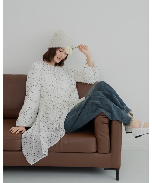 JUMELLE（ジュメロ）の「ドットチュニック（チュニック・レディース・ホワイト/ブラック・FREE）」の21枚目の写真