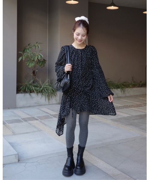 JUMELLE（ジュメロ）の「ドットチュニック（チュニック・レディース・ホワイト/ブラック・FREE）」の10枚目の写真