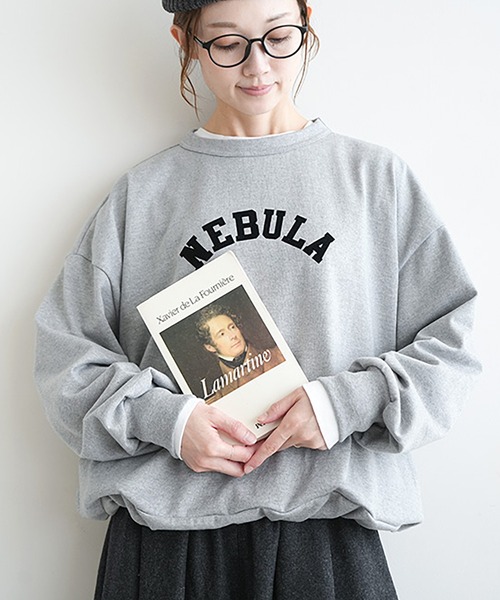 SOLAMONAT(ソラモナ)の「ペンネ天竺 モックネック裾紐プルオーバー"NEBULA"(Tシャツ/カットソー・レディース・ブラック/ライトピンク/ホワイト/杢グレー・FREE)」の11枚目の写真