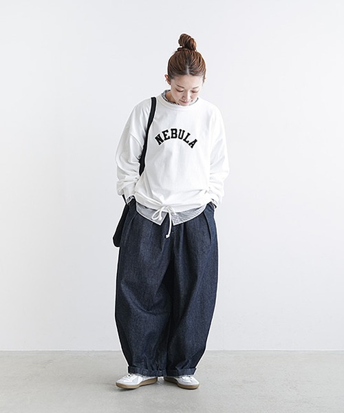 SOLAMONAT(ソラモナ)の「ペンネ天竺 モックネック裾紐プルオーバー"NEBULA"(Tシャツ/カットソー・レディース・ブラック/ライトピンク/ホワイト/杢グレー・FREE)」の8枚目の写真