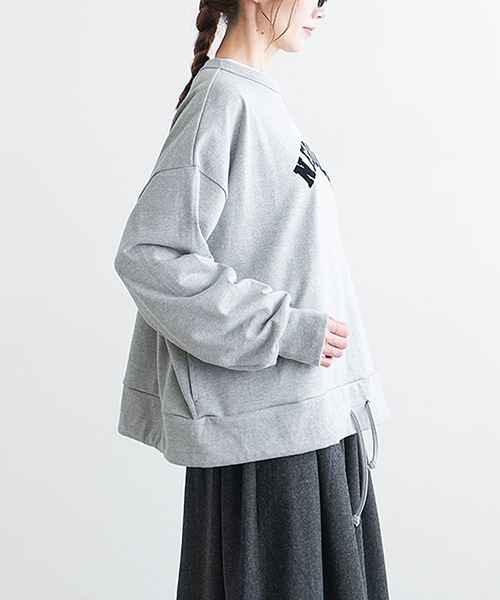 SOLAMONAT(ソラモナ)の「ペンネ天竺 モックネック裾紐プルオーバー"NEBULA"(Tシャツ/カットソー・レディース・ブラック/ライトピンク/ホワイト/杢グレー・FREE)」の20枚目の写真