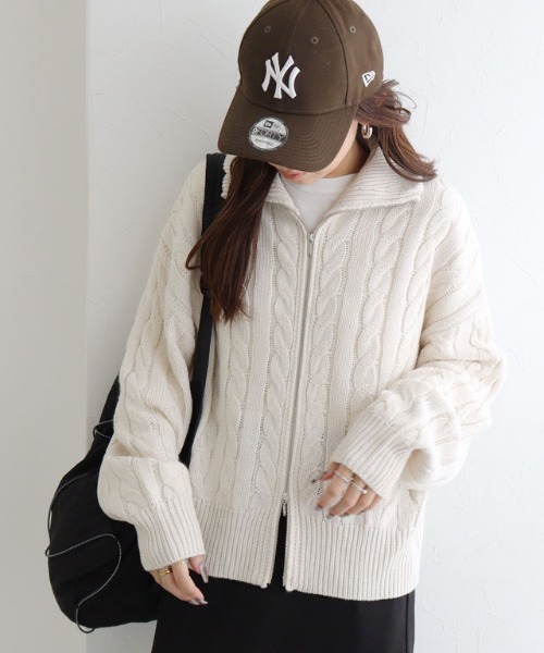 セール】ダブルジップケーブルニット（ニット/セーター）｜Pierrot