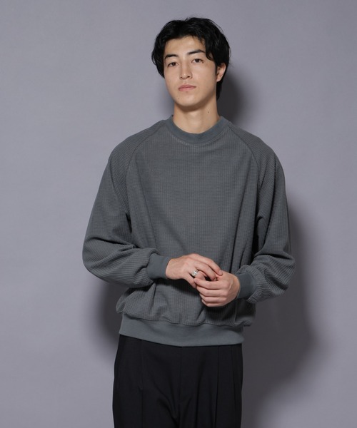 NANO universe(ナノユニバース)の「NORMANBROS別注 ワッフルフリース 長袖(Tシャツ/カットソー・メンズ・グレー/ブラック/ホワイト・L/M)」の11枚目の写真