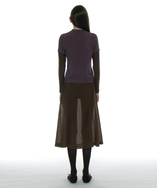 PARTIMENTO WOMEN(パルティメントウィメン)の「シアーゴアードミディスカート_ブラウン(スカート・レディース・その他・SMALL/MEDIUM)」の4枚目の写真