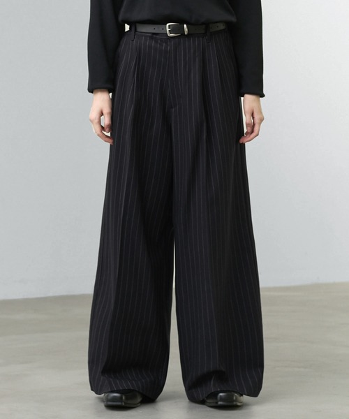 CALLNE(カルネ)の「【CALLNE】2Tuck Baggy Slacks / 2タックバギースラックス(スラックス・メンズ・ブラック系/ブラック・M/L)」の3枚目の写真