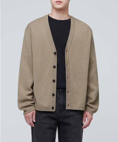 MUSINSA STANDARD（ムシンサスタンダード）の「ミニマルカーディガン【ベージュ（カーディガン/ボレロ・メンズ・その他・LARGE/X-LARGE/XX-LARGE/SMALL/MEDIUM）」の3枚目の写真