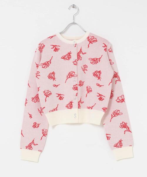 SENSE OF PLACE by URBAN RESEARCH（センスオブプレイスバイアーバンリサーチ）の「『洗濯可』ジャガードフラワーコンパクトニットカーディガン（カーディガン/ボレロ・レディース・ブラウン系その他/ホワイト系その他/ブルー系その他・ONE）」の22枚目の写真