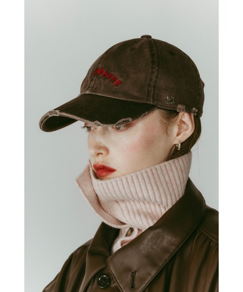 Knuth Marf（クヌースマーフ）の「K motif damage cap（キャップ・レディース・ブラック/ブラウン・ONE SIZE）」の2枚目の写真