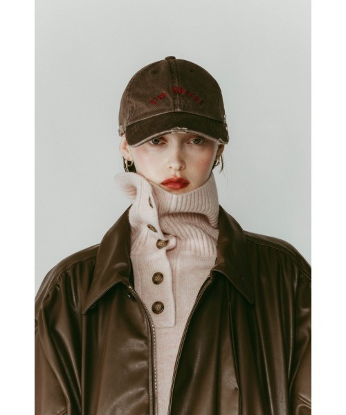 Knuth Marf（クヌースマーフ）の「K motif damage cap（キャップ・レディース・ブラック/ブラウン・ONE SIZE）」の4枚目の写真