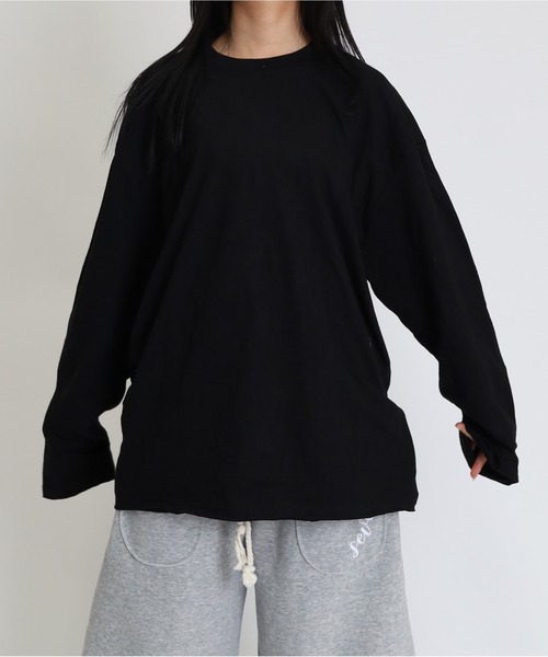 Vini(ヴィニ)の「ロングスリーブTシャツ(Tシャツ/カットソー・レディース・ブラック/ホワイト・LARGE/MEDIUM)」の2枚目の写真