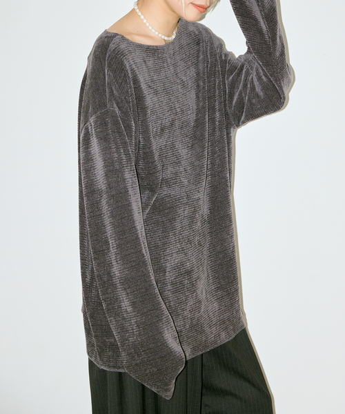 CITYSHOP（シティーショップ）の「《追加》PE WASH PULLOVER：カットソー（Tシャツ/カットソー・レディース・ブラック/チャコールグレー/ピンク/ホワイト・FREE）」の5枚目の写真