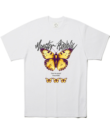 バタフライイエローTシャツホワイト