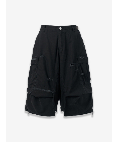Blip デストロイドバミューダワークパンツ _ ブラック