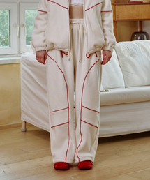 KIKI FLEECE WIDE SWEAT PANTS / WHITE
