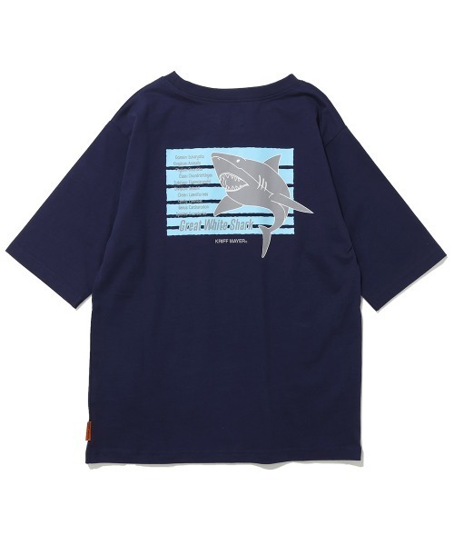 KRIFF MAYER Kid's Collection（クリフメイヤーキッズコレクション）の「【綿100％・5分袖】楽LUCK五分袖Tシャツ(サメ)（Tシャツ/カットソー・キッズ・ブルー/オフホワイト/ネイビー/ミント/チャコール・170/160/150/140/130/120）」の5枚目の写真