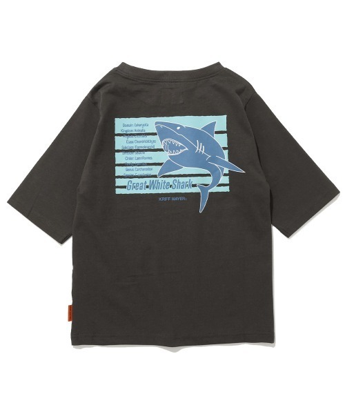 KRIFF MAYER Kid's Collection（クリフメイヤーキッズコレクション）の「【綿100％・5分袖】楽LUCK五分袖Tシャツ(サメ)（Tシャツ/カットソー・キッズ・ブルー/オフホワイト/ネイビー/ミント/チャコール・170/160/150/140/130/120）」の14枚目の写真