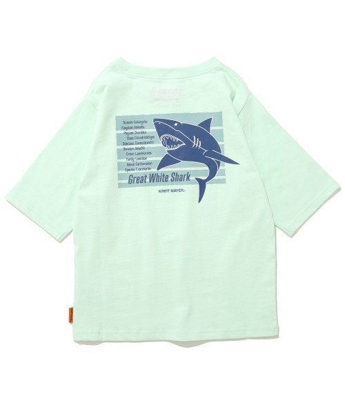 KRIFF MAYER Kid's Collection（クリフメイヤーキッズコレクション）の「【綿100％・5分袖】楽LUCK五分袖Tシャツ(サメ)（Tシャツ/カットソー・キッズ・ブルー/オフホワイト/ネイビー/ミント/チャコール・170/160/150/140/130/120）」の16枚目の写真