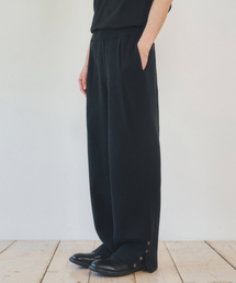 オールウェイズサイドスリットボタンニットパンツBLACK