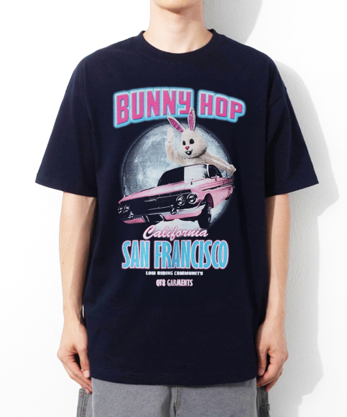 QT8 GARMENTS(キューティーエイトガーメント)の「OC Bunny Hop Tee (Navy)(Tシャツ/カットソー・レディース・その他・X-LARGE/MEDIUM)」の1枚目の写真