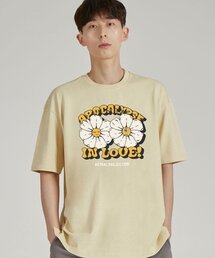 アポカリプスデイジー ラウンドネック 15番手 綿 半袖Tシャツ_バター