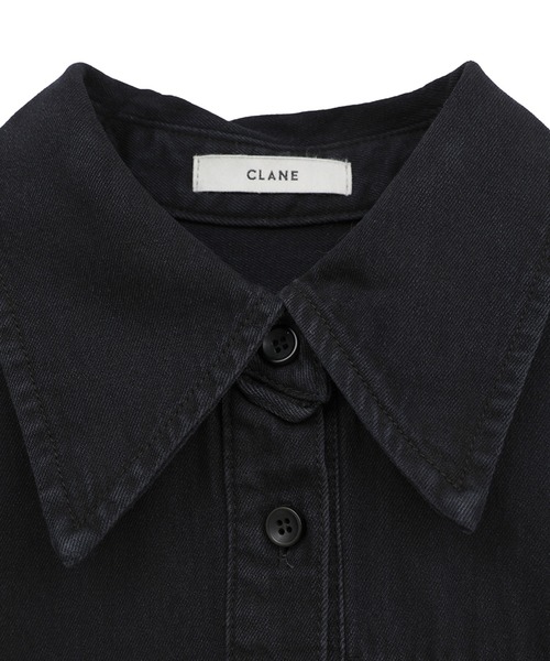 CLANE(クラネ)の「【CLANE/クラネ】COMPACT DENIM SHIRTS/コンパクトデニムシャツ(シャツ/ブラウス・レディース・ブラック/ライトブルー・1/2)」の4枚目の写真