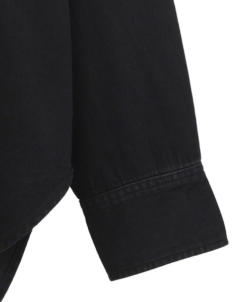 CLANE(クラネ)の「【CLANE/クラネ】COMPACT DENIM SHIRTS/コンパクトデニムシャツ(シャツ/ブラウス・レディース・ブラック/ライトブルー・1/2)」の6枚目の写真