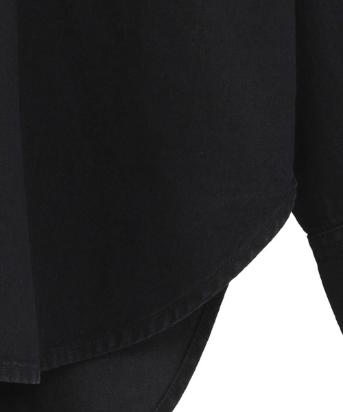 CLANE(クラネ)の「【CLANE/クラネ】COMPACT DENIM SHIRTS/コンパクトデニムシャツ(シャツ/ブラウス・レディース・ブラック/ライトブルー・1/2)」の7枚目の写真