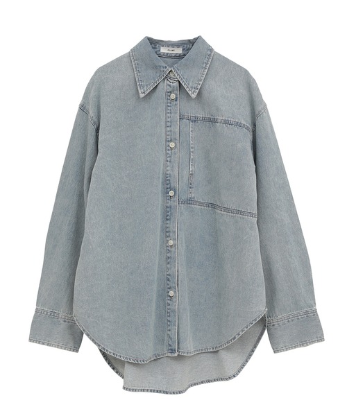 CLANE(クラネ)の「【CLANE/クラネ】COMPACT DENIM SHIRTS/コンパクトデニムシャツ(シャツ/ブラウス・レディース・ブラック/ライトブルー・1/2)」の9枚目の写真