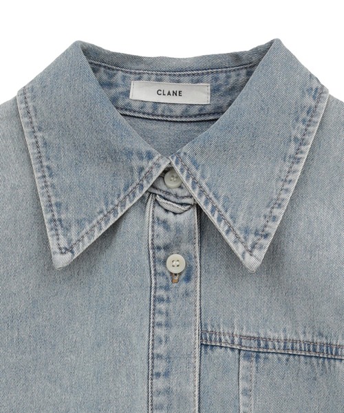 CLANE(クラネ)の「【CLANE/クラネ】COMPACT DENIM SHIRTS/コンパクトデニムシャツ(シャツ/ブラウス・レディース・ブラック/ライトブルー・1/2)」の11枚目の写真