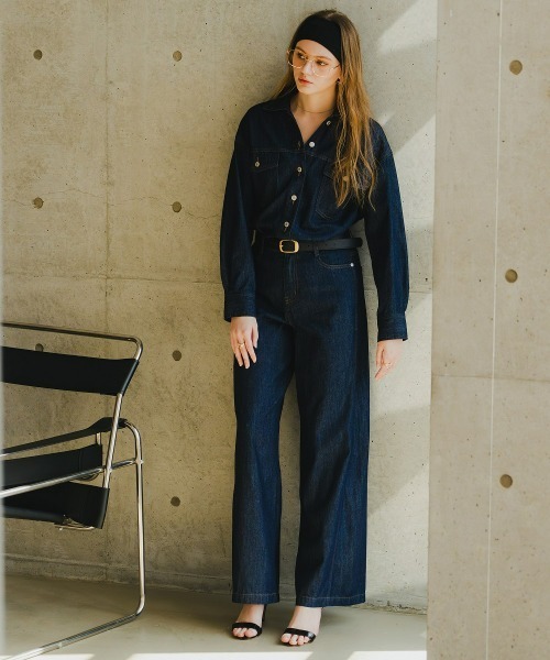 Maison INNESS（メゾンアイネス）の「【新色追加】【i Deni】6.7ozデニムバギーパンツ（はっ水）セットアップ可（デニムパンツ・レディース・ネイビー/ブルー/サックスブルー・S/M/L/LL/3L/4L/5L）」の10枚目の写真