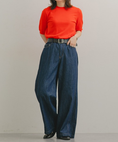 Maison INNESS（メゾンアイネス）の「【新色追加】【i Deni】6.7ozデニムバギーパンツ（はっ水）セットアップ可（デニムパンツ・レディース・ネイビー/ブルー/サックスブルー・S/M/L/LL/3L/4L/5L）」の11枚目の写真