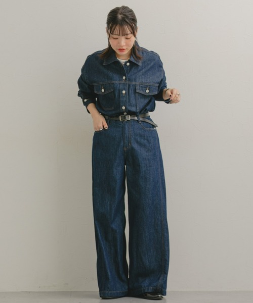 Maison INNESS（メゾンアイネス）の「【新色追加】【i Deni】6.7ozデニムバギーパンツ（はっ水）セットアップ可（デニムパンツ・レディース・ネイビー/ブルー/サックスブルー・S/M/L/LL/3L/4L/5L）」の14枚目の写真