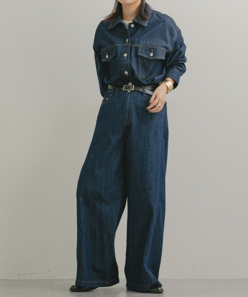 Maison INNESS（メゾンアイネス）の「【新色追加】【i Deni】6.7ozデニムバギーパンツ（はっ水）セットアップ可（デニムパンツ・レディース・ネイビー/ブルー/サックスブルー・S/M/L/LL/3L/4L/5L）」の15枚目の写真