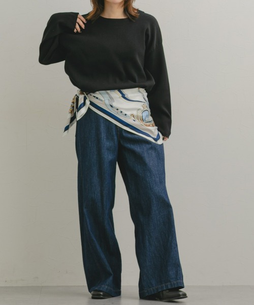 Maison INNESS（メゾンアイネス）の「【新色追加】【i Deni】6.7ozデニムバギーパンツ（はっ水）セットアップ可（デニムパンツ・レディース・ネイビー/ブルー/サックスブルー・S/M/L/LL/3L/4L/5L）」の16枚目の写真