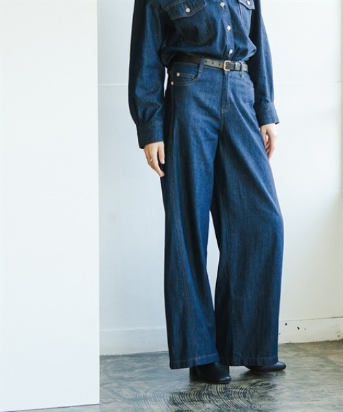 Maison INNESS（メゾンアイネス）の「【新色追加】【i Deni】6.7ozデニムバギーパンツ（はっ水）セットアップ可（デニムパンツ・レディース・ネイビー/ブルー/サックスブルー・S/M/L/LL/3L/4L/5L）」の19枚目の写真