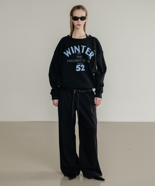 SSIN AND LEE（シンアンドリー）の「(W) ローラップバンディングスラックス ブラック（スラックス・レディース・その他・F）」の2枚目の写真