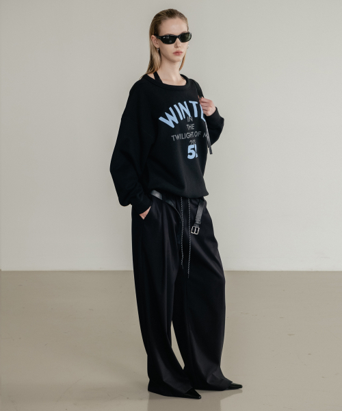 SSIN AND LEE（シンアンドリー）の「(W) ローラップバンディングスラックス ブラック（スラックス・レディース・その他・F）」の5枚目の写真