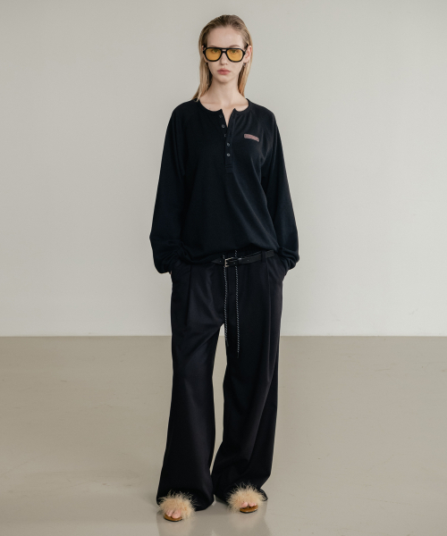 SSIN AND LEE（シンアンドリー）の「(W) ローラップバンディングスラックス ブラック（スラックス・レディース・その他・F）」の7枚目の写真