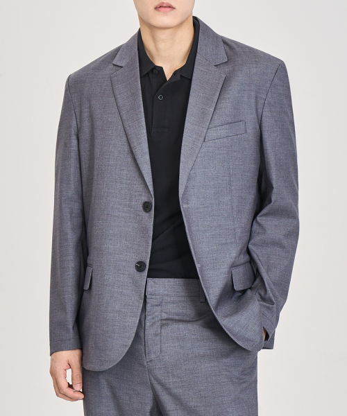 [今シーズン] ウールブレンドブレザー (グレー)