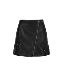 W FAUX LEATHER A-LINE SQ_BK