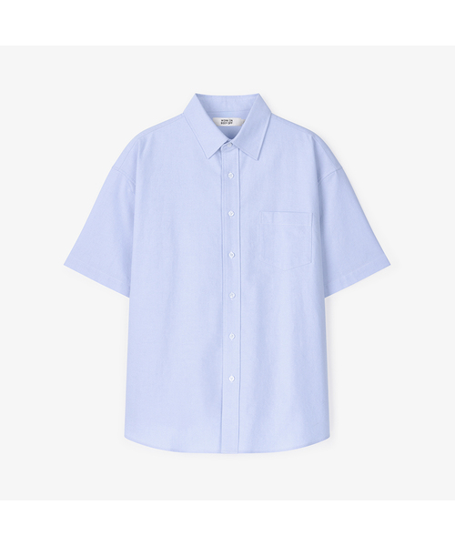 ノマド オーバーサイズ オックスフォード 半袖シャツ - スカイブルー