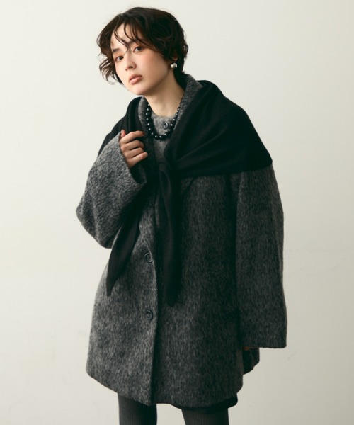 Trish（トリッシュ）の「【ウール混】アソート　トライアングルニットマフラー（ストール/ショール・レディース・ブラウン/ブラック/グレー/グレー系その他/ブラウン系その他/ブラック系その他・FREE）」の11枚目の写真