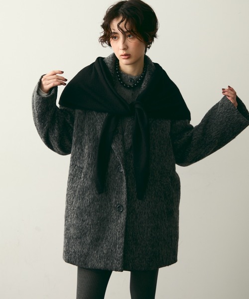 Trish（トリッシュ）の「【ウール混】アソート　トライアングルニットマフラー（ストール/ショール・レディース・ブラウン/ブラック/グレー/グレー系その他/ブラウン系その他/ブラック系その他・FREE）」の12枚目の写真